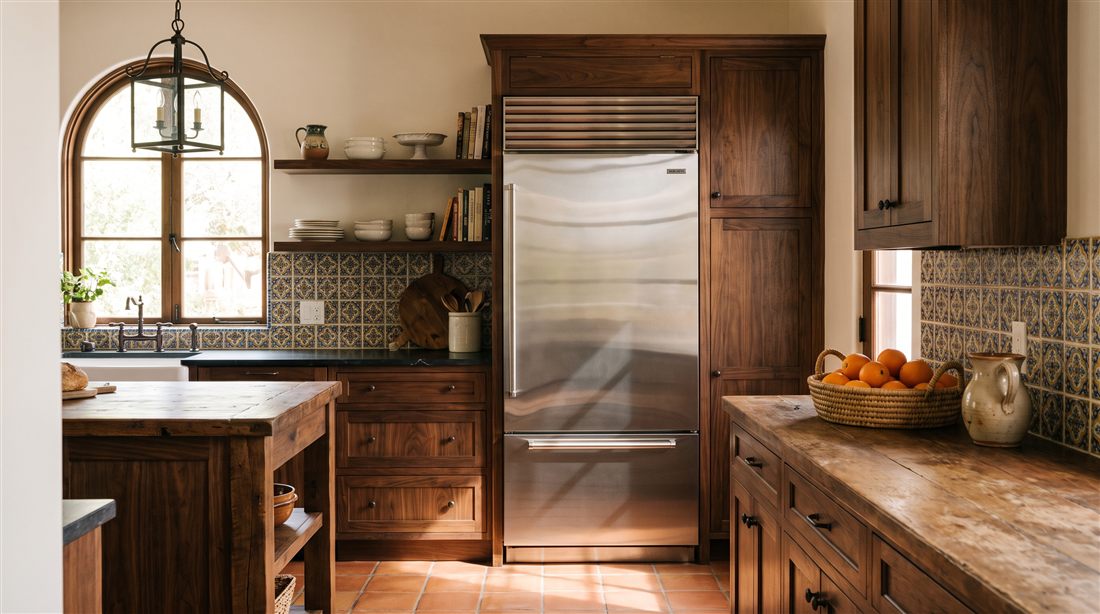 Sub-Zero in a Spanish revival kitchen